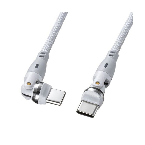 サンワサプライ USB2.0 Type-Cコネクタ540°回転ケーブル（PD100W） 1.8m ホワイト KU-CCP100KAW18W1本 4,374円