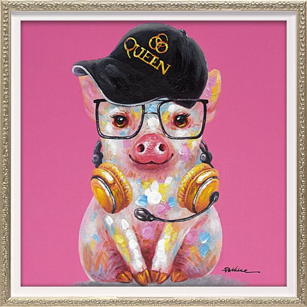 【クーポン配布中】ユーパワー ハンドペイント オイルペイントアート Sサイズ 「ピッグクイーン」