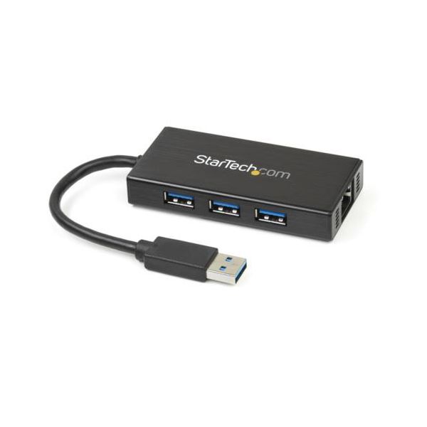 【尖んがり20倍】StarTech.com 3界面USB3.0こしき付き添い人ローカルエリアネットワークアダプター ギガビットEthernet相応う 黒いこと ST3300GU3B1個