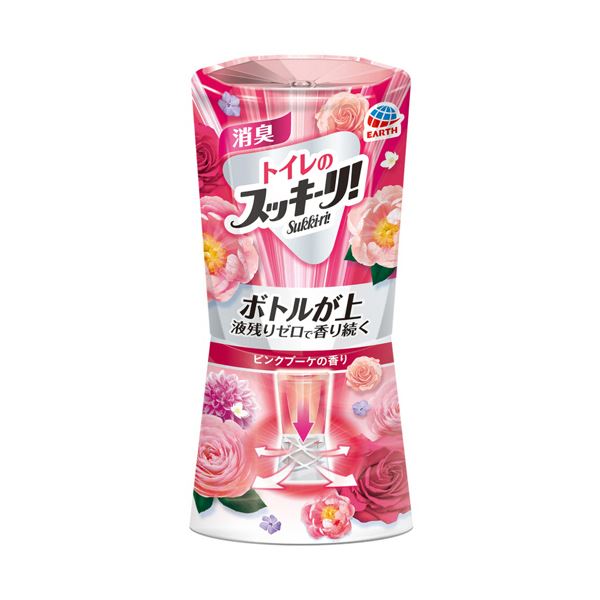 【尖んがり20倍】（まとめ） アース製薬室内用便器のスッキーリ！ さくら色花束 400mL 1書き割り（3個） 【×5書き割り】