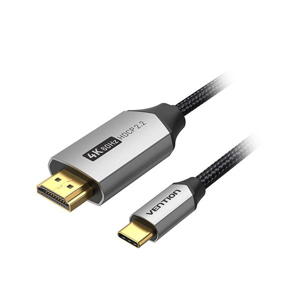 【尖んがり20倍】VENTION USB-C to HDMI有線テレビ 綿織物編み 軽銀アロイ 2m 黒いこと CR-2106