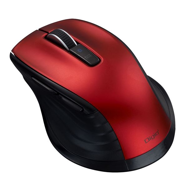 【尖んがり20倍】Digio2 Bluetooth 静音二十日鼠 5名取り草／BlueLED MUS-BKF228R 赤いこと パソコン・周辺機器-マウス・キーボード・入力機器