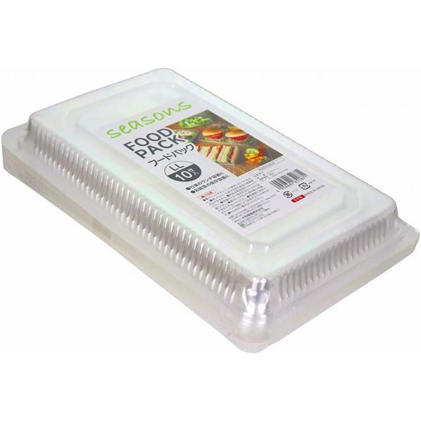【ポイント20倍】〔5個セット〕 使い捨て容器 食品容器 約幅25cm LL 10枚入 耐熱温度80度 seasons フードパック テイクアウト 弁当 飲食店
