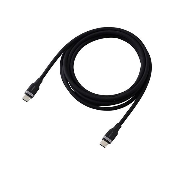 【マラソンでP最大49倍】エレコム USB2.0ケーブル(USB Type-C - USB Type-C/100W対応/なめらか) 2m ブラック MPA-CC5PSSA20BK
