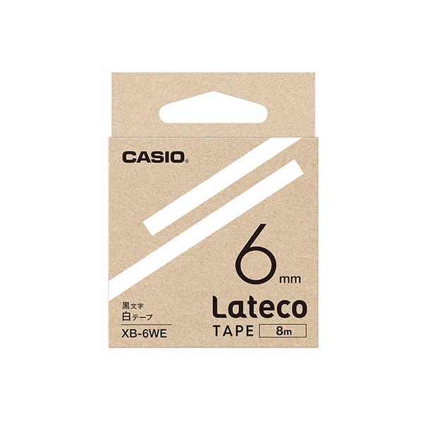 【尖んがり20倍】【5個仕掛ける】 カシオ計算機 Lateco 詰め替え用磁気テープ 6粍 白磁気テープ 黒文字 XB-6WEX5