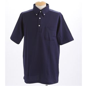【ポイント20倍】COO LBIZ 吸汗速乾ドライメッシュボタンダウン 鹿の子ポロシャツ ネイビー Mサイズ 6,020円