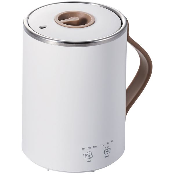 【尖んがり20倍】エレコム コップ型灯し火なべ/COOKMUG/350mL/湯わかし/寄せ集め/白いこと HAC-EP01WH