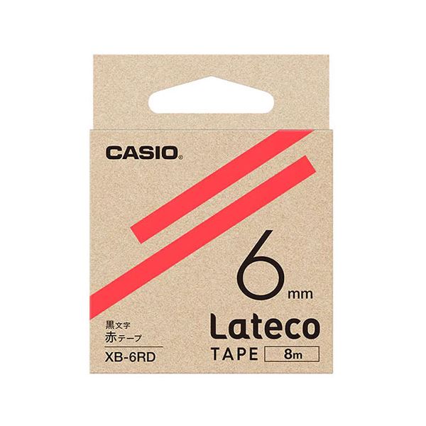 【尖んがり20倍】【5個仕掛ける】 カシオ計算機 Lateco 詰め替え用磁気テープ 6粍 赤磁気テープ 黒文字 XB-6RDX5