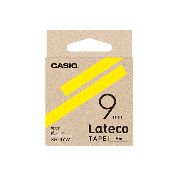 【尖んがり20倍】【5個仕掛ける】 カシオ計算機 Lateco 詰め替え用磁気テープ 9粍 黄磁気テープ 黒文字 XB-9YWX5