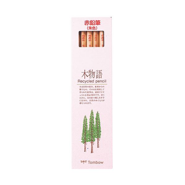 【ポイント20倍】【5セット】 トンボ鉛筆 赤鉛筆 木物語(朱色) 1ダース(12本) Tombow-CV-REAVX5
