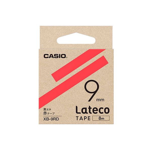 【尖んがり20倍】【5個仕掛ける】 カシオ計算機 Lateco 詰め替え用磁気テープ 9粍 赤磁気テープ 黒文字 XB-9RDX5