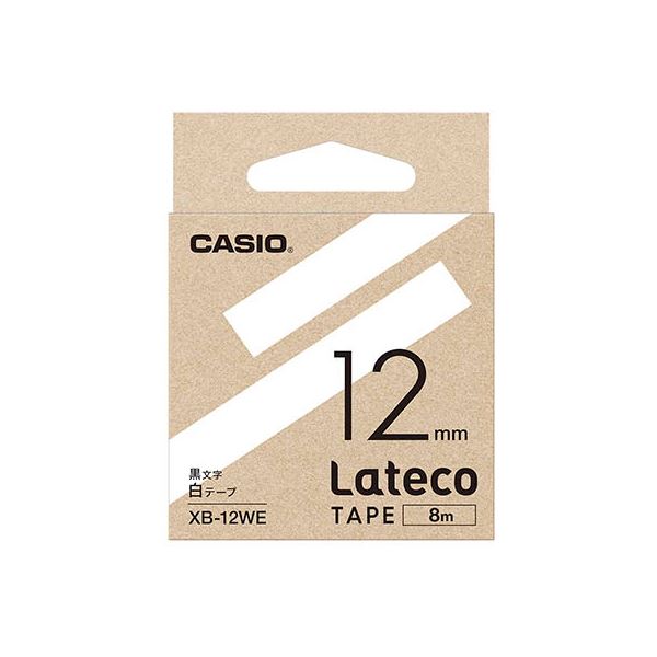 【尖んがり20倍】【5個仕掛ける】 カシオ計算機 Lateco 詰め替え用磁気テープ 12粍 白磁気テープ 黒文字 XB-12WEX5