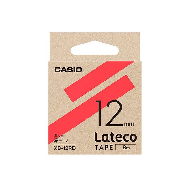 【尖んがり20倍】【5個仕掛ける】 カシオ計算機 Lateco 詰め替え用磁気テープ 12粍 赤磁気テープ 黒文字 XB-12RDX5