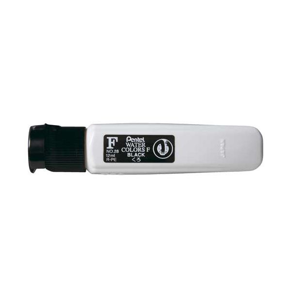 【ポイント20倍】（まとめ） ぺんてる水彩えのぐ エフ水彩 ポリチューブ入 単色 12ml くろ WFCT28 1セット（5本） 【×2セット】