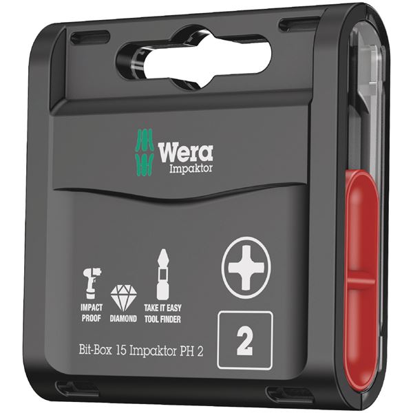 【尖んがり20倍】WERA ヴェラ 15本組 差込6.35粍 差しひびきビット書き割り ビット大きさPH2 全長25粍 057752