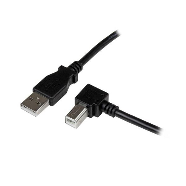 【尖んがり20倍】（まとめ） StarTech.com USB2.0有線テレビ 1m Type A（雄）-B（雄）L型右向き 黒いこと USBAB1MR1本 【×3書き割り】