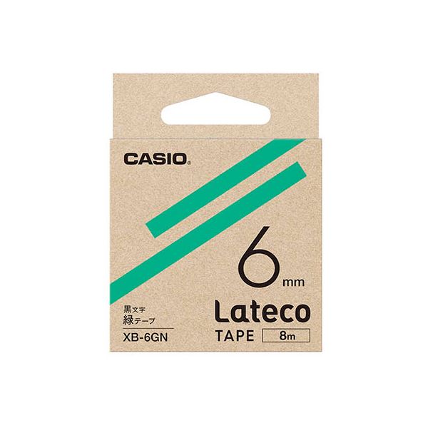 【尖んがり20倍】【5個仕掛ける】 カシオ計算機 Lateco 詰め替え用磁気テープ 6粍 緑磁気テープ 黒文字 XB-6GNX5
