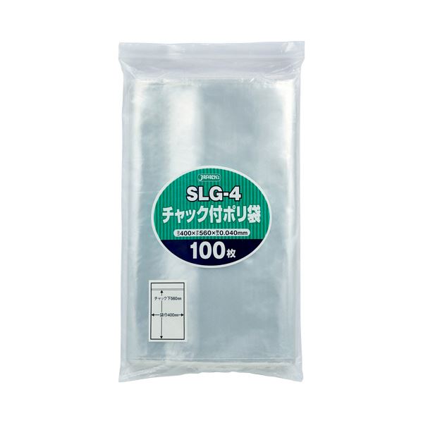 【マラソンでP最大49倍】ジャパックスチャック付きポリ袋 SLサイズ SLG-4 1パック（100枚）