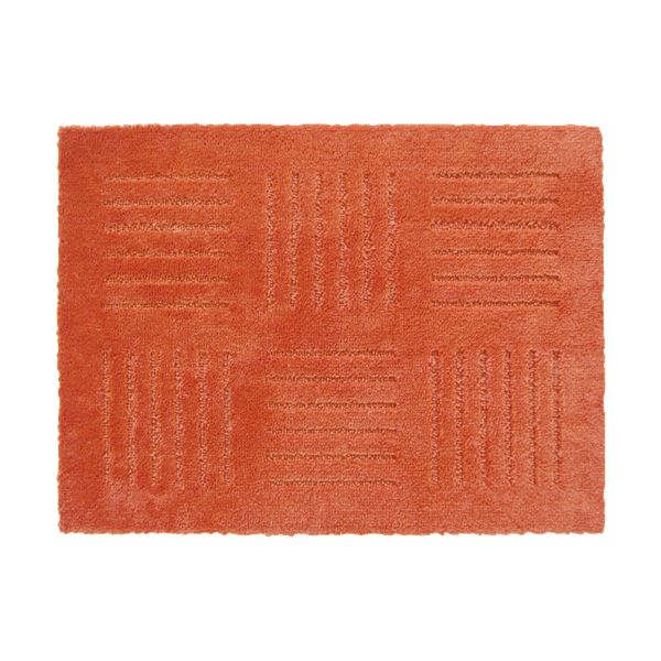 【ポイント20倍】（まとめ） オカ ピタプラスブリック ジョイントキッチンマット 約45×60cm オレンジ 1枚 【×3セット】