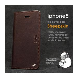 【ポイント20倍】AEJEX iPhone5用ケース FLIPタイプ ダークブラウン AS-AJIP5F-DB