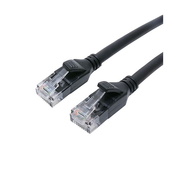 【ポイント20倍】（まとめ） ナカバヤシ ミヨシCAT.6A LANケーブル スタンダード ブラック 0.5m C6A-5BK 1本 【×3セット】