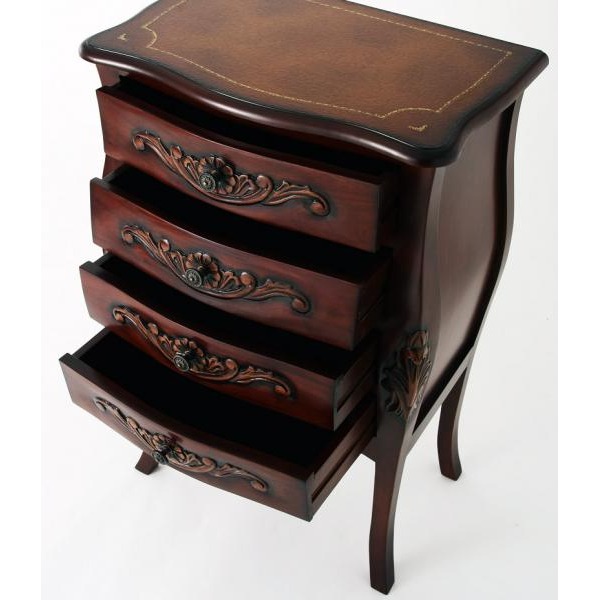 【マラソンでP最大49倍】チェスト【francesca】ブラウン アンティーク調クラシック家具シリーズ【francesca】フランチェスカ：サイドチェスト4段【代引不可】