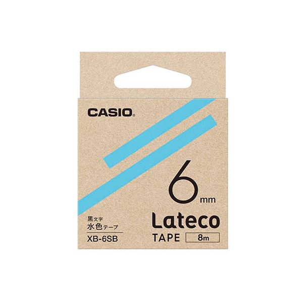 【尖んがり20倍】【5個仕掛ける】 カシオ計算機 Lateco 詰め替え用磁気テープ 6粍 水色磁気テープ 黒文字 XB-6SBX5