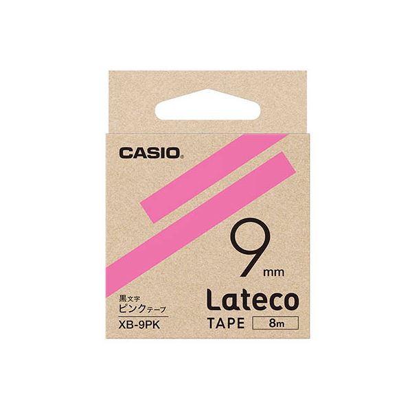 【尖んがり20倍】【5個仕掛ける】 カシオ計算機 Lateco 詰め替え用磁気テープ 9粍 サクラ色磁気テープ 黒文字 XB-9PKX5