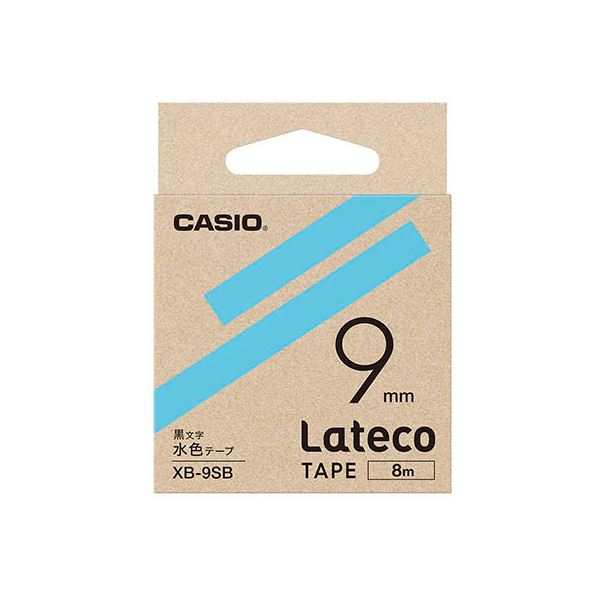 【尖んがり20倍】【5個仕掛ける】 カシオ計算機 Lateco 詰め替え用磁気テープ 9粍 水色磁気テープ 黒文字 XB-9SBX5