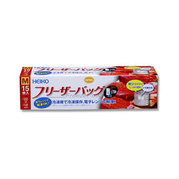 シモジマHEIKO フリーザーバッグ 家庭用 M #004750002 1セット(360枚:15枚×24箱)|インテリアの壱番館