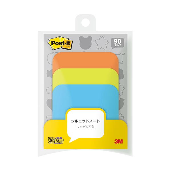 【マラソンでP最大49倍】【10個セット】 3M Post-it ポストイット シルエットノート 強粘着 フキダシ四角 3M-SSS-FKSX10