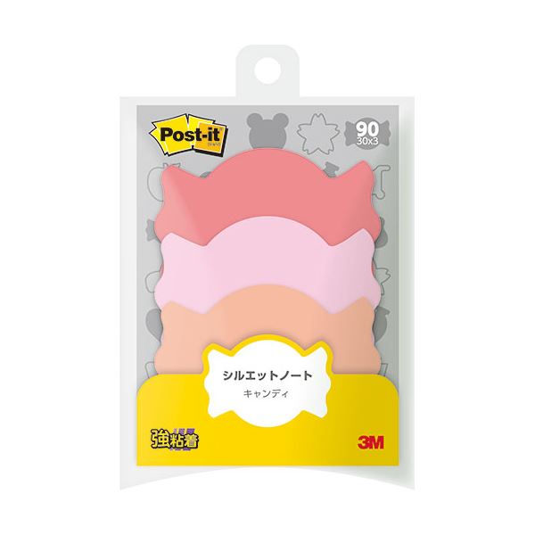 【マラソンでP最大49倍】【10個セット】 3M Post-it ポストイット シルエットノート 強粘着 キャンディ 3M-SSS-AMX10