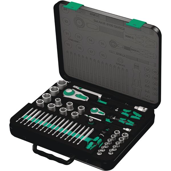 【引き換え証散り散り中】WERA ヴェラ 43点組 Zyklop Speedラチェット・Kraftformドライバーハンドル・ソケットビットセット 納める容れもの付 160785