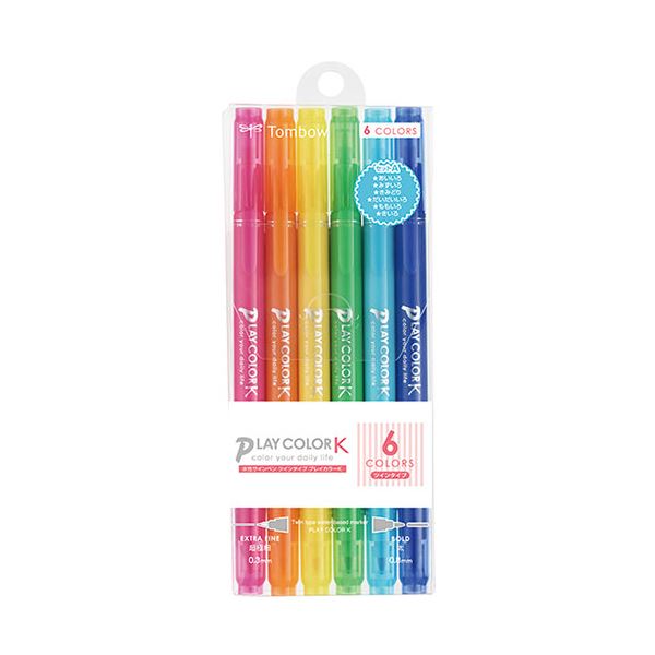 【ポイント20倍】【5セット】 トンボ鉛筆 水性マーキングペン プレイカラーK 6色セットA Tombow-GCF-611AX5