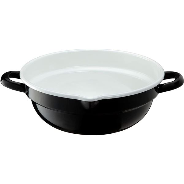 【ポイント20倍】【2個セット】 高木金属工業 ホーロー 天ぷら鍋 24cm ブラック/ホワイト HT-24BW