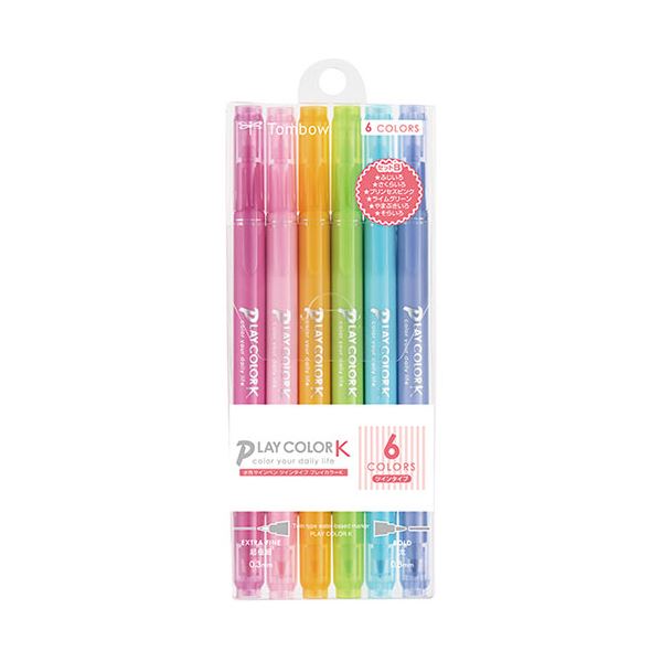 【ポイント20倍】【5セット】 トンボ鉛筆 水性マーキングペン プレイカラーK 6色セットB Tombow-GCF-611BX5