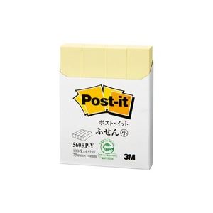 【ポイント20倍】（まとめ）スリーエム 3M ポストイット 再生紙ふせん 560RP-Y イエロー【×10セット】