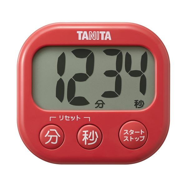 【ポイント20倍】(まとめ) タニタ抗菌でか見えタイマー チェリーレッド TD-429-RD 1個 【×2セット】