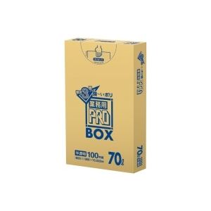 【ポイント20倍】（まとめ）日本サニパック 3層ゴミ袋業務用PRO 70L 半透明 100枚【×2セット】
