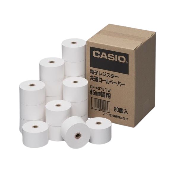 【マラソンでP最大49倍】カシオ計算機 レジ用ロール 普通紙 RP-4575-TW 20巻