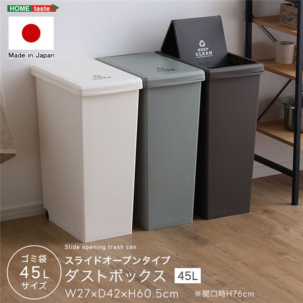【ポイント20倍】スライドオープンタイプ ゴミ箱45L ブラウン【代引不可】