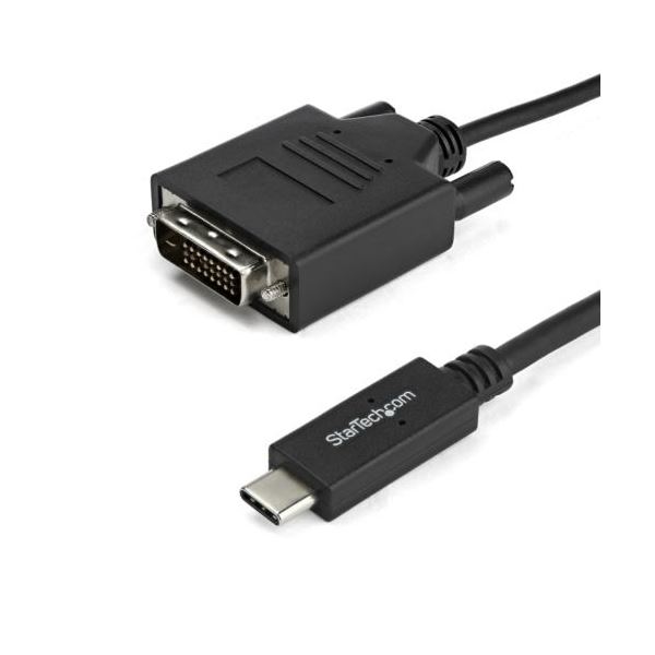 【マラソンでP最大49倍】StarTech.com USB TypeC-DVI 変換ディスプレイケーブル 1m 1920×1200対応 ブラックCDP2DVIMM1MB 1本
