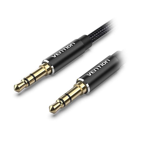 【マラソンでP最大49倍】【5本セット】 VENTION 3.5mm Male to Male オーディオケーブル コットン編み アルミニウム合金 1.5m ブラック BA-4476X5