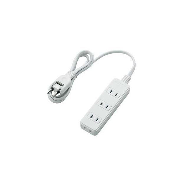 【尖んがり20倍】【まとめ】 エレコム ワット数水道栓 4個口 1m T-S02-2410WH 【×2仕掛ける】