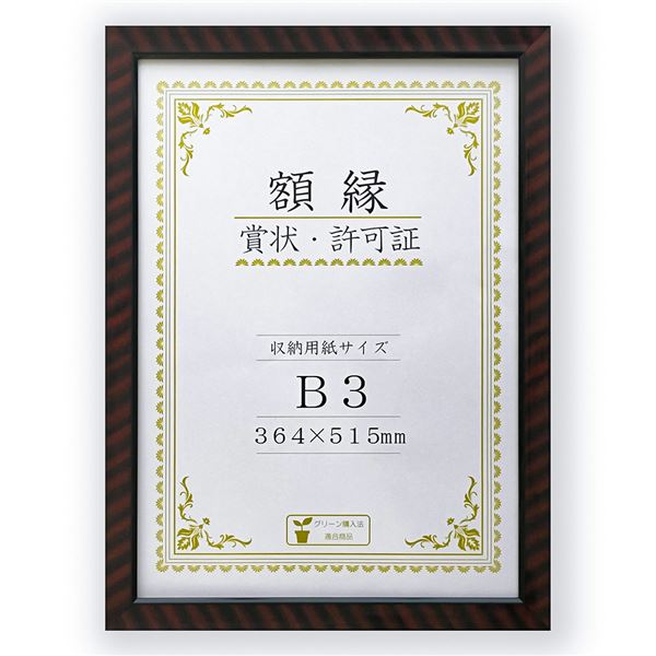 【ポイント20倍】樹脂製 賞状額 金ラック R 箱入 B3 収納寸法：364×515mm 賞状 額 表彰状 卒業証書 免許書 許可証 額縁 フレーム