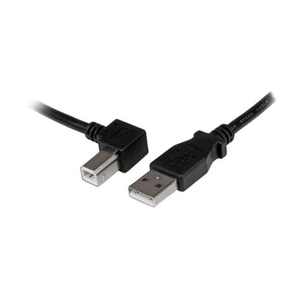 【マラソンでP最大49倍】StarTech.com USB2.0ケーブル 1m Type A（オス）-B（オス）L型左向き ブラック USBAB1ML1本