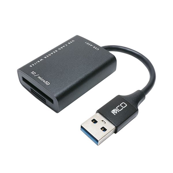 【尖んがり20倍】ナカバヤシ ミヨシSD／microSD歌留多主導者・点火装置 USB-A（USB3.2Gen1相応う） 黒いこと USR-ASD1／BK 1個