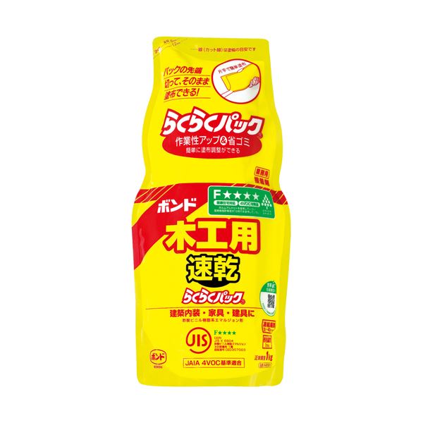 【ポイント20倍】(まとめ) ボンド#40301 木工用速乾らくらくパック1kg 【×2セット】