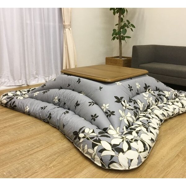 こたつ布団 厚掛 モダンリー GY グレー 約205×205cm【代引不可】