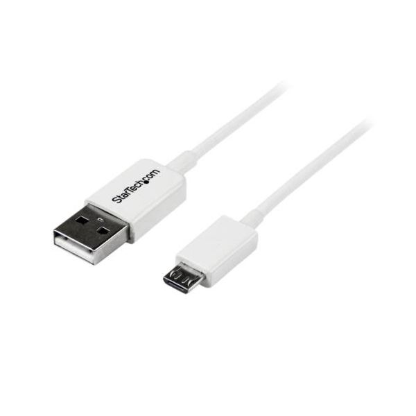 【尖んがり20倍】（まとめ） StarTech.com microUSB2.0有線テレビ 2m A（雄）-microB（雄） 白いこと USBPAUB2MW1本 【×3書き割り】